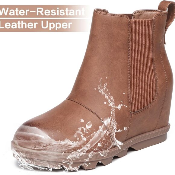 Women's Brown Wedge Booties 5.5 - Picture 5 of 6